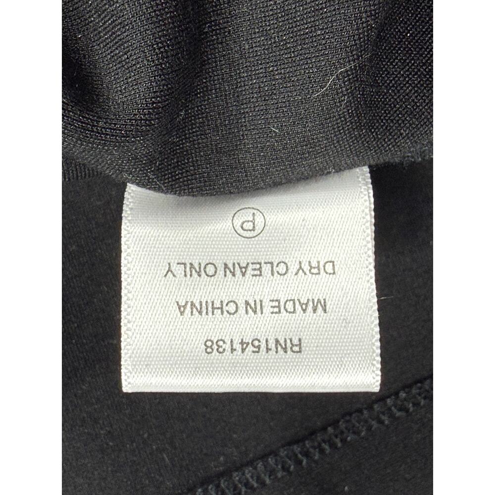 STAUD Berry Dress sleek black maxi white trim neckline long sleeves Sz XS - Picture 9 of 14